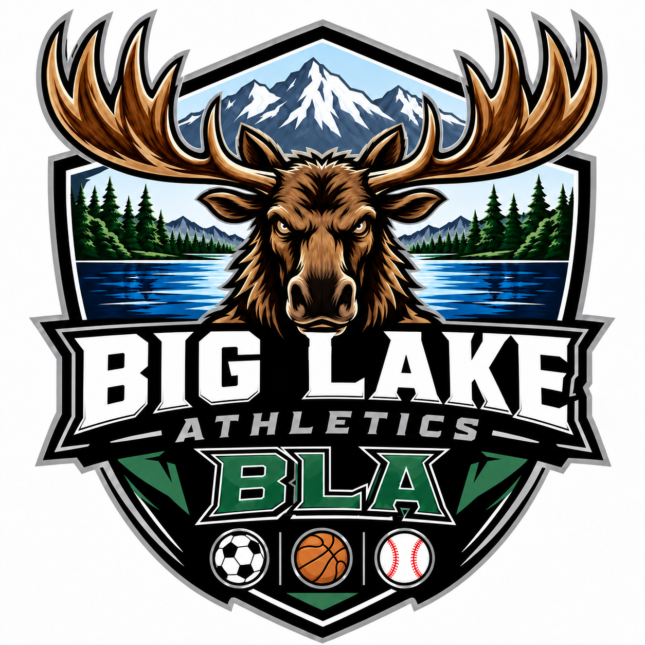 Big Lake Athletics moose crest